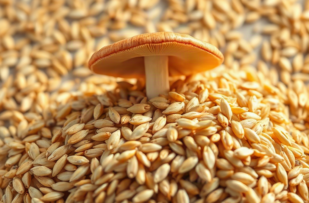 Mushroom grain spawn storage away from edible grains