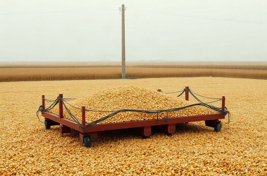 Raised grain storage platforms for flood protection
