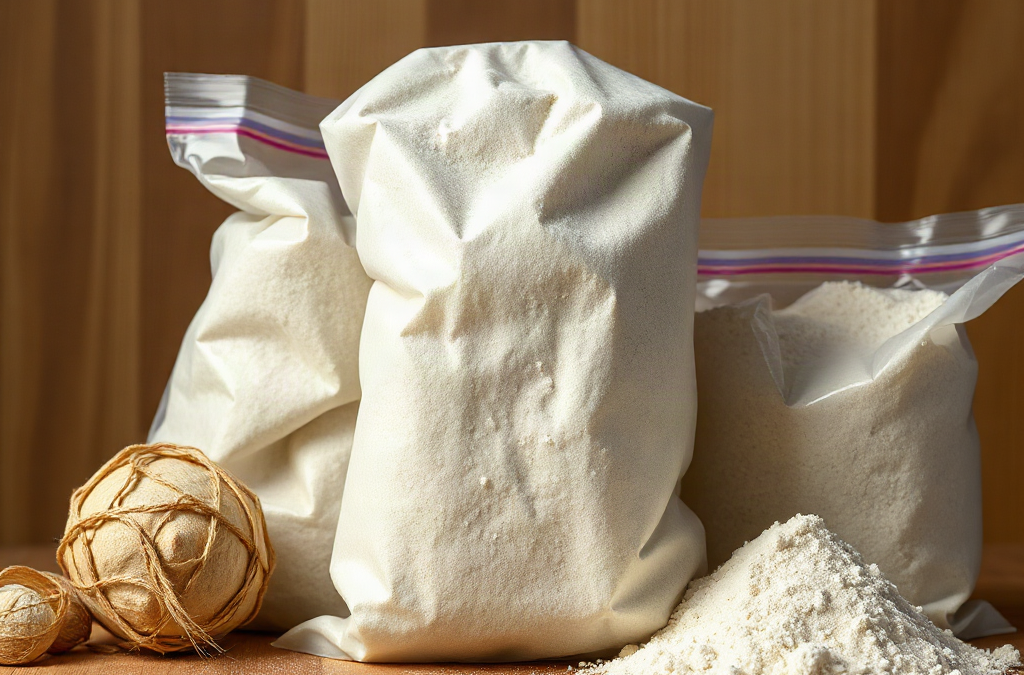 Wheat flour freezer bags versus containers